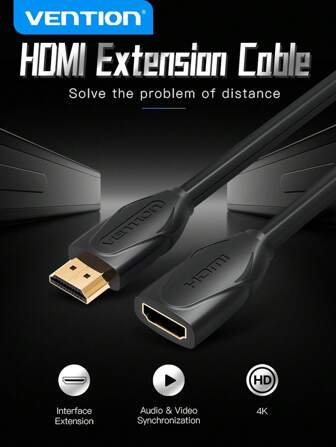 VENTION HDMI Extension Cable 4K 60Hz HDMI Extension Male To Female Adapter 3D HDR Compatible With One S 360 Roku TV Stick Blu Ray Player Chromecast U HDTV Laptop PC