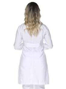 Jaleco feminino acinturado gola padre