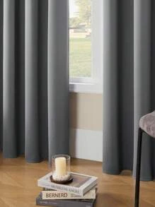 1 cái/2 cái rèm cản sáng Gripping, rèm cản sáng ngoài trời, rèm cản sáng trong nhà, rèm tủ quần áo, rèm trang trí phòng, rèm trang trí ngoài trời, rèm trang trí cửa sổ, rèm đen, rèm trắng, rèm cản sáng, rèm cách nhiệt, rèm Gripping màu trơn sợi pha polyester cho phòng ngủ, phòng khách, ban công - Màu xám đen - Xem 5