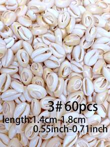 30/60/120pcs Creative Fashionable DIY Natural Shell Pendant (With Hole) Set, Including Various Types Of Shell & Conch Pendant For Making Bracelets, Necklaces, Beaded Jewelry, Beach Vacation Style Accessories