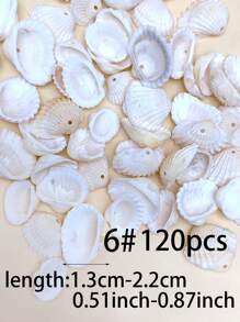 30/60/120pcs Creative Fashionable DIY Natural Shell Pendant (With Hole) Set, Including Various Types Of Shell & Conch Pendant For Making Bracelets, Necklaces, Beaded Jewelry, Beach Vacation Style Accessories