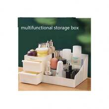 1pc Drawer Style Desktop Skincare Storage & Organizer Rack, Dorm Supplies Stationery Makeup Organizer