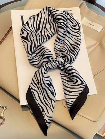 1入組女士春天頭巾，70公分絲綢印花圍巾，多功能頭帶、髮圈、包裝裝飾和頸部保護，適用於日常使用的頭巾、髮帶、頭帶，是打扮造型的理想選擇