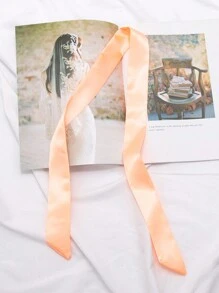 1 件女士纯色围巾长围巾小飘带包手提包手柄丝带围巾头发头带颈巾女孩丝带发带时尚头饰