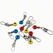 50pcs Fishing Space Bean Connector Type B Swivel Ring Fishing Rod Belly Float Seat Connector Accessories