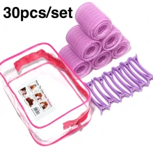 30pcs/Set Self Grip Heatless Hair Curling Roller Hair Curlers DIY Hair Styling Accessories For Women