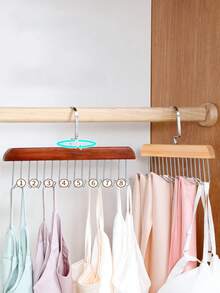 1 pieza perchero amarillo de madera giratorio para camisetas de tirantes y ropa interior con gancho de almacenamiento para el hogar o dormitorio - Amarillo - Ver 4