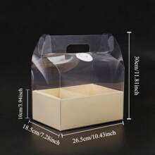 1 o 5 piezas Cajas de pastel con diseño de flores, caja de pastel transparente portátil, caja decorativa con diseño de flores, caja para arreglos florales o de frutas para el Día de San Valentín, caja de flores PVC, al por mayor - Naranja - Ver 4