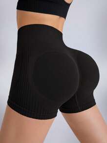 Bộ 3 Quần Short Tập Yoga Liền Mạch Cho Nữ, Độ Đàn Hồi Eo Cao, Hút Ẩm, Nâng Mông Quả Đào, Thích Hợp Để Mặc Hàng Ngày Và Tập Thể Dục Quần Short Booty Quần Short Boxer Nữ - Màu Khaki - Xem 4