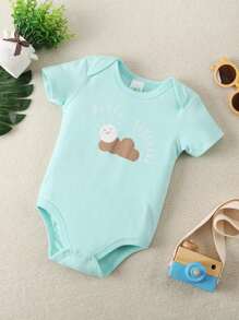 [5 Stücke/Set] Neuer Stil Dreieck-Bodysuit für Baby Jungen mit Tierdruck und Kurzarm
