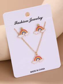 Bộ kết hợp bông tai vòng cổ hoa và trái cây 3 cái/bộ dành cho nữ để trang trí hàng ngày - Một cỡ - Xem 5