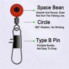50pcs Fishing Space Bean Connector Type B Swivel Ring Fishing Rod Belly Float Seat Connector Accessories