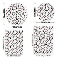 1pc Waterproof Dog Paw Printed Tablecloth, For Home Kitchen Party Decoration, Animal Black Round Tablecloth, Washable Red Heart Print Tablecloth, Indoor Outdoor Family Gathering Picnic - Black and White - View 2