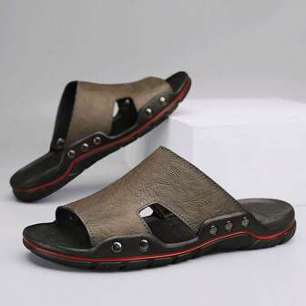 潮流男士涼鞋夏季新款男拖鞋休閒時尚露趾沙灘鞋厚底防滑耐磨男式拖鞋