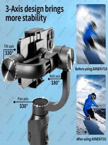 QAML F10pro Gimbal 3 Trục Ổn Định Điện Thoại Thông Minh Điện Thoại Di Động Gậy Chụp Hình Selfie Stick Cho Điện Thoại Android IPhone Vlog Chống Rung Quay Video - màu đen - Xem 8
