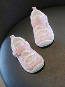 新夏季風格男女通用TPR軟底凉鞋，適合6個月-3歲嬰兒，防滑魔術貼設計 - 粉色 - 查看 4