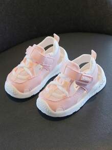 新夏季風格男女通用TPR軟底凉鞋，適合6個月-3歲嬰兒，防滑魔術貼設計 - 粉色 - 查看 7