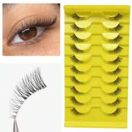 10 Paar/Set 3-5-9mm gemischte Länge Fuchsaugen Kunstwimpern, flauschige und weiche Kunstmink Wimpern für natürliches Aussehen, D-Krümmung Streifen Wimpern, Wimpern, Kunstwimpern