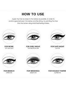 顺滑哑光凝胶眼线笔（黑棕色），速干持久眼线笔，不晕染 - 01#黑色 - 查看 8