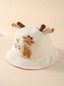 1pc Spring/Autumn Unisex Baby Cute Cartoon Deer Bucket Hat - Beige - View 2