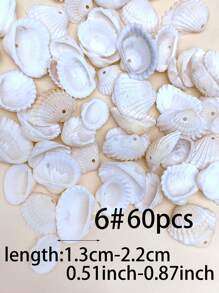 30/60/120pcs Creative Fashionable DIY Natural Shell Pendant (With Hole) Set, Including Various Types Of Shell & Conch Pendant For Making Bracelets, Necklaces, Beaded Jewelry, Beach Vacation Style Accessories