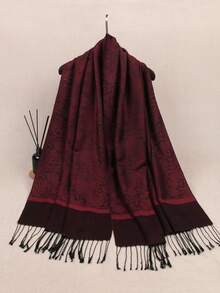 Soft Silky Reversible Paisley Pashmina Shawl Wrap Scarf Fringes - Multicolor - View 7