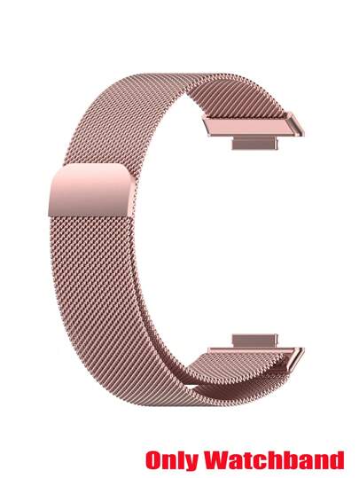 1 pieza Correa de reloj metálica magnética de moda compatible con Huawei Fit 1/Fit 2/Fit 3/Fit 4/Fit 4 Pro, correa de reloj compatible con Huawei Fit3 Fit2 Fit4/Pro Fit1 en colores plata, negro, rosa, colorido, estilo clásico de malla milanesa magnética para reloj inteligente y accesorios de banda inteligente
