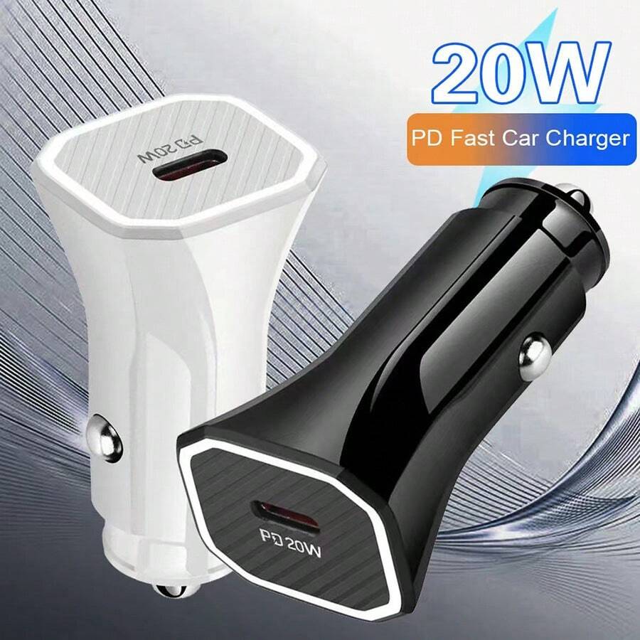 PD 20W快速充電汽車充電器Type-C汽車充電器PD快速充電汽車煙燻器 - 白色 - 查看 1