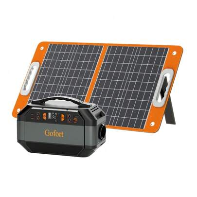 Przenośna elektrownia Flashfish 288.6Wh/78000mAh 330W AC Generator słoneczny z 18V/60W składanym panelem słonecznym, 600W moc szczytowa, 230V czysta fala sinusowa, 9 wyjścia, z 60W przenośną ładowarką słoneczną z wyświetlaczem LED DC