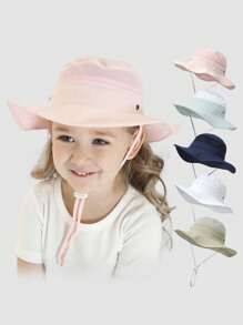 1pc Children's Breathable Mesh Sunshade Bucket Hat For Outdoor Activities In Summer