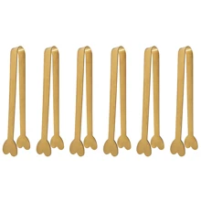 4/6PCS Luxurious Golden Mini Tongs, Heart-Shaped Sugar Cube Tongs, Stainless Steel Small Serving Tongs, Ice Tongs, Cute Tea Party Serving Tongs, Nice Gift, Suitable For Coffee Shops/Weddings/Bridal Showers/Housewarming Parties/Birthday Parties, Summer, Summer Sets, For Outdoor, Camping