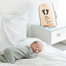 1 Stück Holz Ultraschall Fotorahmen/Unterschriftenbrett für Partys, modisches doppelseitiges Schild perfekt für Schwangerschaftsankündigungen und Geburtsausstellung