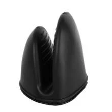 2pcs Silicone Heat-resistant Baking Oven Microwave Glove & Pot Clip, Anti-skid Kitchen Cooking Glove, Black