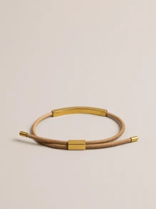 BLKSMTH BLKSMTH 18k Gold Plated Adjustable Leather Style Bracelet For Women