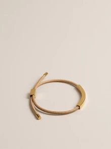 BLKSMTH BLKSMTH 18k Gold Plated Adjustable Leather Style Bracelet For Women