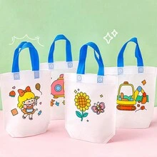 2 cái/5 cái/10 cái/20 cái Túi quà tặng Graffiti không dệt ngẫu nhiên dễ thương, thích hợp cho trường học Thủ công DIY, Màu sắc & kiểu dáng ngẫu nhiên - Túi vải không dệt - Xem 5