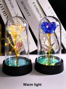 1 件激光玫瑰花夜灯,亚克力外壳桌面装饰灯,可充电电池供电,卧室、展示柜、客厅、桌面装饰,生日、情人节、母亲节的闪亮礼物 - 黑色 - 查看 9
