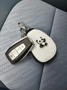 1 pieza Bolsa de almacenamiento de llaves con diseño de dibujos animados para coches y casa - Blanco - Ver 1