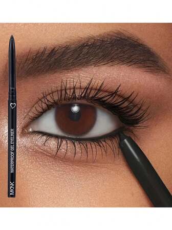 光滑哑光黑棕色凝胶眼线笔，防水持久眼线笔