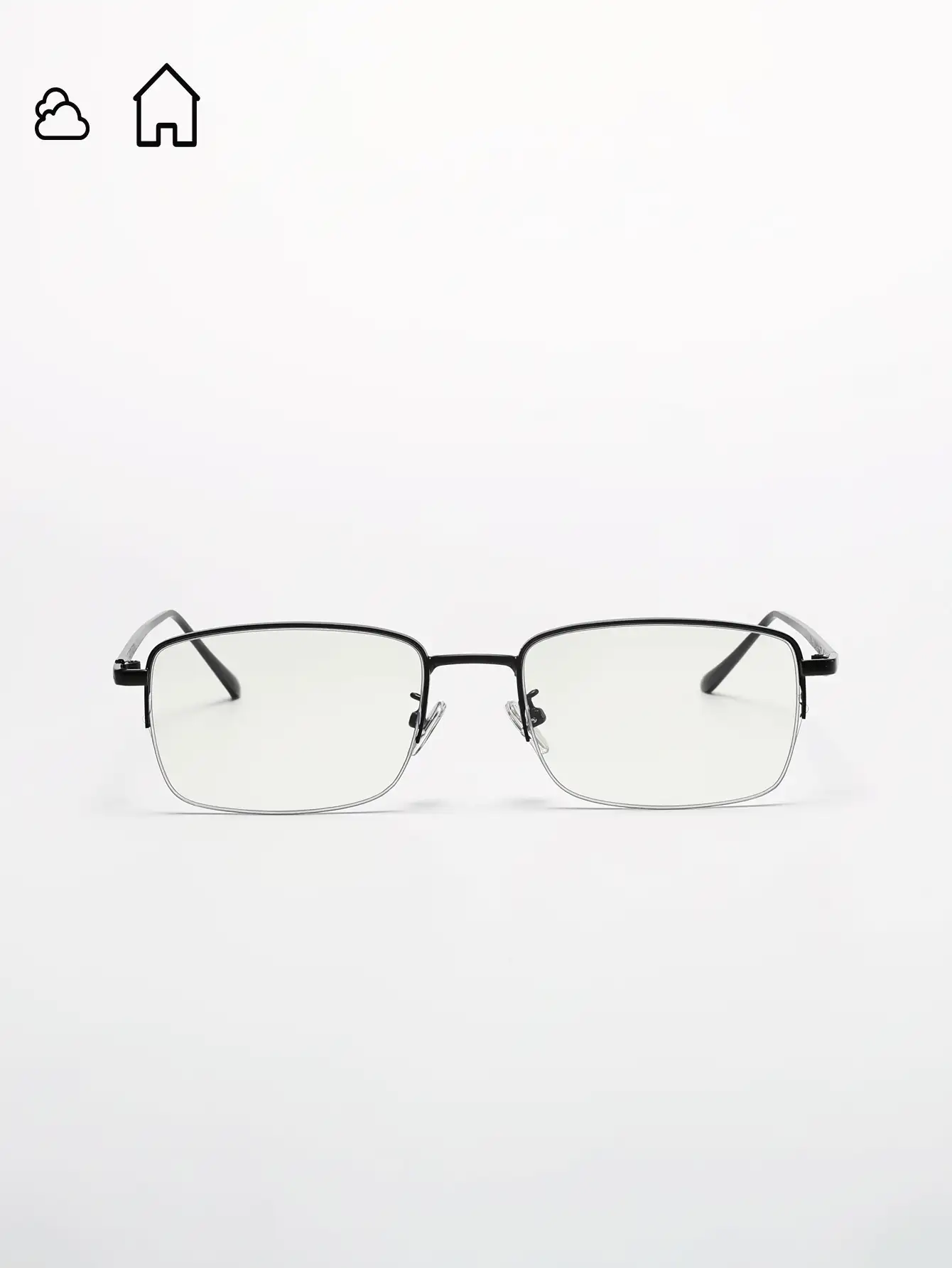 变色时尚金属半框眼镜，男女通用经典设计，适合户外、旅行、海滩、电脑、阅读、游戏、电视、电话、复古方形商务/学院风格， - 彩色 - 查看 3