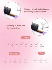 SONG LASHES 嫁接睫毛延长自然C CC D 卷翘俄罗斯卷翘0.05 0.07 0.10 0.15 0.20长度睫毛簇,睫毛簇,单根睫毛,睫毛,假睫毛 - CC - 查看 7