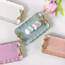 1 件蝴蝶结托盘水果甜点盘蛋糕托盘珠宝收纳甜点托盘展示收纳盘派对蛋糕装饰餐具化妆品托盘糖果盘收纳整理工具 - 彩色 - 查看 8