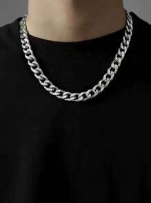 Men Chain Necklaces - Silver - View 1