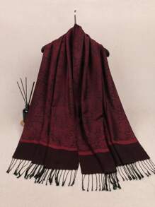 Soft Silky Reversible Paisley Pashmina Shawl Wrap Scarf Fringes - Multicolor - View 15