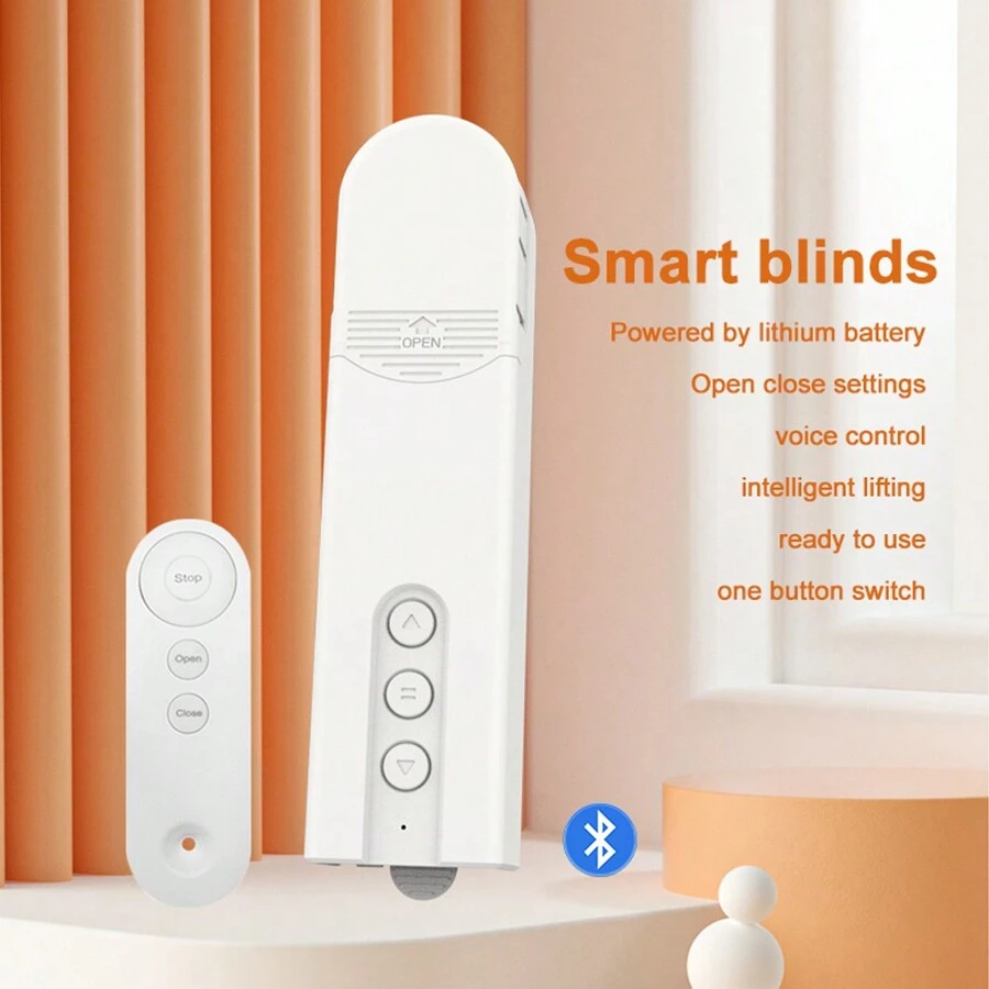 1入智能窗簾自動開啟器，智能電動鏈式窗簾馬達開關，藍牙Tuya APP控制，卷軸百葉窗驅動馬達，可連接Alexa家庭和其他揚聲器，語音控制，智能家居，適用於百葉窗和卷簾