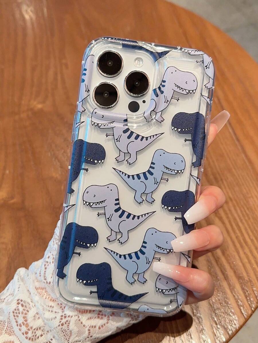 1pc Dinosaur Anti-Shock Airbag Phone Case Compatible With IPhone - Multicolor - View 1