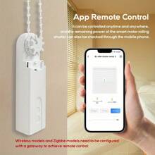 1入智能窗簾自動開啟器，智能電動鏈式窗簾馬達開關，藍牙Tuya APP控制，卷軸百葉窗驅動馬達，可連接Alexa家庭和其他揚聲器，語音控制，智能家居，適用於百葉窗和卷簾 - 白色 - 查看 4