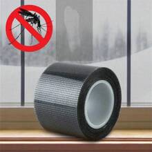 1 Roll Mesh Window Repair Patch, Self-Adhesive Repair Tape With Mosquito Net, Anti-Mosquito Insect Patch For Curtains, Netting, Home Use, Magic Sticker For Fixing Holes - Black - View 5