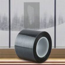 1 Roll Mesh Window Repair Patch, Self-Adhesive Repair Tape With Mosquito Net, Anti-Mosquito Insect Patch For Curtains, Netting, Home Use, Magic Sticker For Fixing Holes - Black - View 3