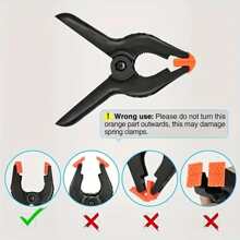 2/6/10pcs Set, Woodworking Clamps, Mini Photography Backdrop Nylon Spring Clips, Heavy Duty Clamps, Tool Clips - Black - View 5